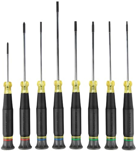 Klein Tools 85617 Mini Precision Screwdriver Set, Slotted, Phillips, TORX, Cushion-Grip Handles, Ideal for Terminal Blocks, Electronics