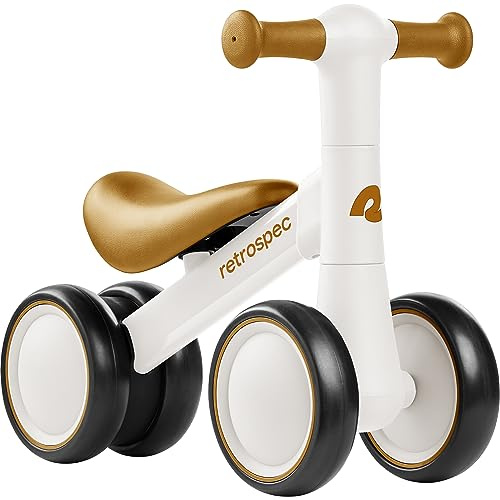 Retrospec Cricket Baby Walker Balance Bike with 4 Wheels for Ages 12-24 Months - Toddler Bicycle Toy for 1 Year Old’s - Ride On Toys for Boys & Girls
