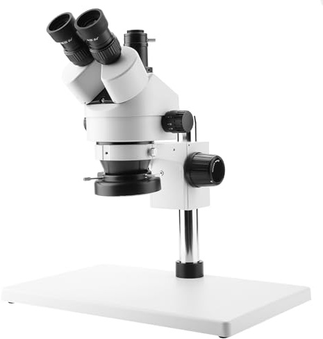 Trinokulares Stereo-Zoom-Mikroskop mit Hochwertigem Optischen System, 3,5- Bis 90-fache Vergrößerung, Verstellbares - für die Elektronikindustrie (EU-Stecker)