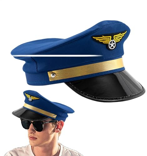 Gorras ajustables del avión – Sombrero de Capitán de la Marina Real | Sombrero de piloto | Gorra de fiesta | Sombreros de piloto para hombre | Sombreros para mujeres Cosplay Accesorios Cosplay Cap