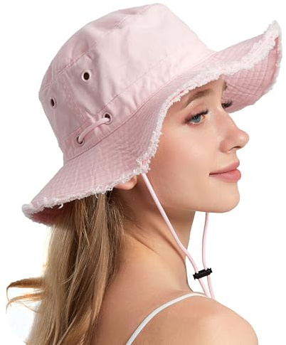 Sun Hats for Women Men Gardening Hat Wide Brim Packable Bucket Hat, Cotton Breathable UPF 50+ Fishing Hiking Safari Outdoor Hats