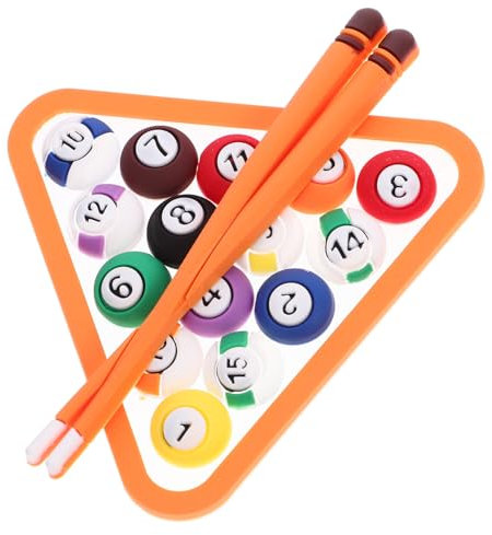 ABOOFAN 2Sets Flexible Glue Billiards Cake Decorations Pool Ball Toppers for DIY Baking for Birthday Parties Weddings and Celebrations Fun Billiards Elements Decor