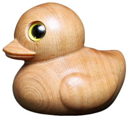 Canard en bois fait à la main – Figurine de canard en caoutchouc sculptée à la main | Ajoutez une touche de charme rustique à votre maison Canards artisanaux pour la maison, le bureau, la décoration
