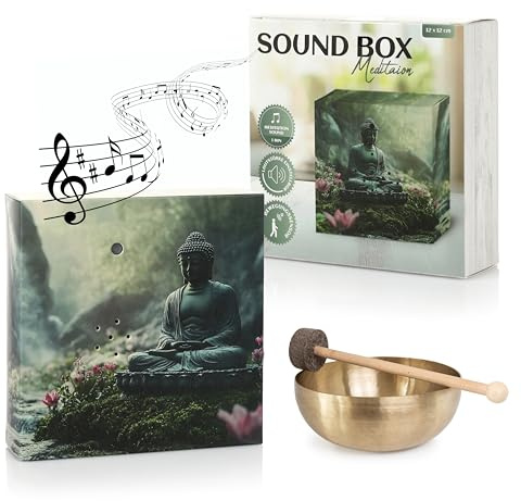 Nordstern Sound Box mit meditativen Klängen für Entspannung und Ruhe - Musikbox mit Bewegungssensor & Lautstärkeregler - 12 x 12 cm