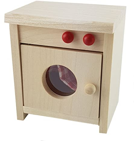 Bskeye Holz Waschmaschine, Puppenhaus, Rustikal, Natur