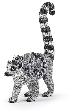 Papo -Dipinta a Mano- figurina-Fauna Selvatica -Lemure con Bebè-50173-Collezione -Adatto a Bambini e Bambine - A Partire dai 3 Anni di età