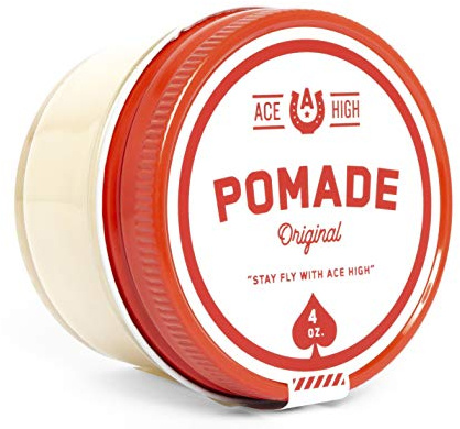 Ace High Pomade, Strong Hold, Natural Shine, Water Based, Hand Crafted, 4oz