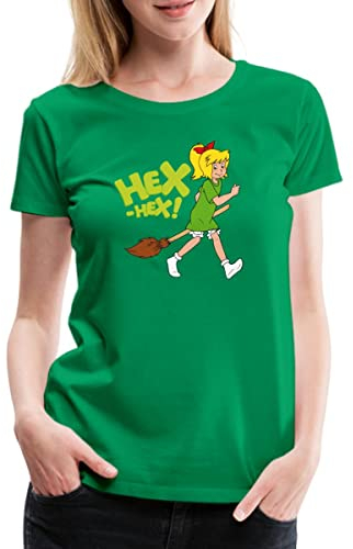 Spreadshirt Bibi Blocksberg Mit Kartoffelbrei Hex-Hex Frauen Premium T-Shirt, M, Kelly Green