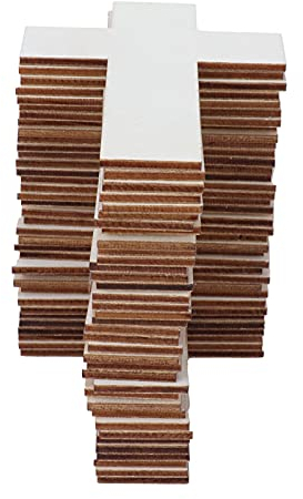 Lwuey Piezas de Madera sin Terminar en Forma Cruz, Recortadas Ornamentos Proyecto Hechas Mano Chips Blanco Pequeñas Cruces Adornos Pie Manualidades Decorativas Contrachapada Pintar Crucifijo 36Piezas