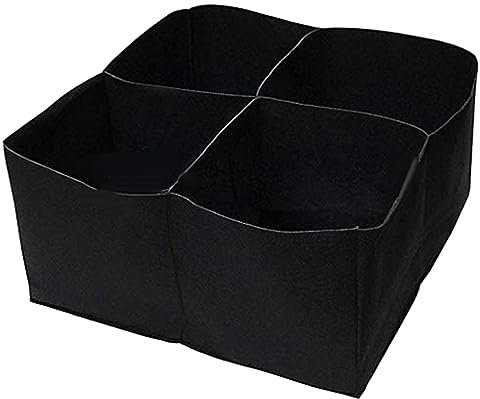 bephible Bolsas de cultivo de plantas de tela no tejida de 4 rejillas, bolsa de cultivo de jardín, transpirable, maceta de verduras, cama elevada para patatas, flores, contenedor cuadrado para