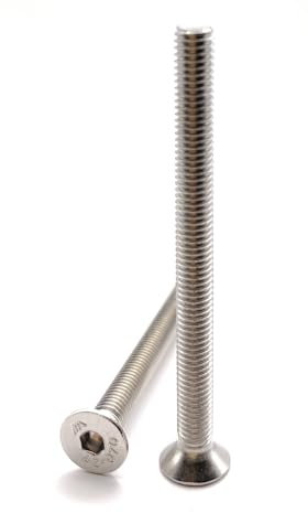 Vis M5x60 mm Tête Fraisée BTR en acier INOX A2 | Ø 5x60 mm - M5 x 60mm | Vis FHC à 6 pans creux (clé allen) ISO 10642 / DIN 7991 | Vis inoxydable A2 (V2A/304) : LOT DE 10 Pcs - Premium Fixation