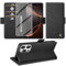 Giyer Handyhülle für iPhone 16 Pro Hülle mit Schutzfolie, Kartenfach Wallet Klapphülle Premium Leder Standfunktion Schutzhülle für iPhone 16 Pro 4G/5G Flip Case Cover Tasche (Schwarz)