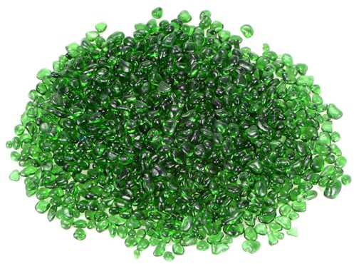 M METERXITY Fire Glass Stones 6-9mm, 550g/1.21-Pound, Green