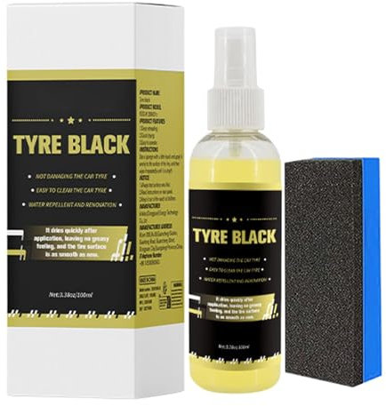 Spray lucidante per pneumatici, spray per medicazione pneumatici,Restauratore lucidante per rivestimento ruote da 100 ml - Restauratore per rivestimenti di pneumatici per auto neri con protezione UV p