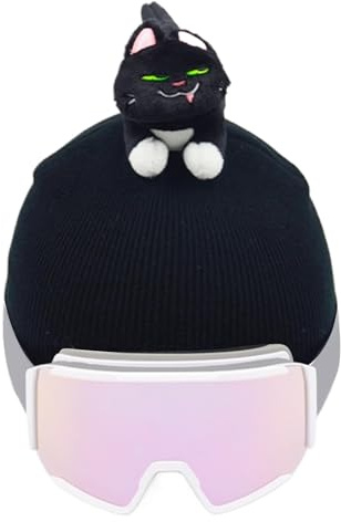 Animal Ski - Couvre-casque de ski - Jolie housse de casque de ski avec design chat - Crâne et bonnets pour homme et femme - Balaklavas pour le Nouvel An chinois, Saint-Valentin