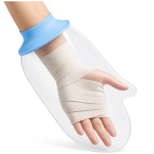 Glamletter Waterproof Hand Cast Cover for Shower, Reusable Plaster Protector with Silicone Seal, Watertight Glove Bag for Broken Fingers, Wrist Surgery & Wounds, Keeps Bandages Dry
