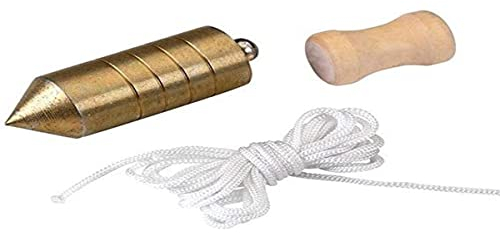 Alyco 197936 197936-Plomada de Acero cincado de 1000 gr Nuez de Madera y 5 m Cuerda Nylon