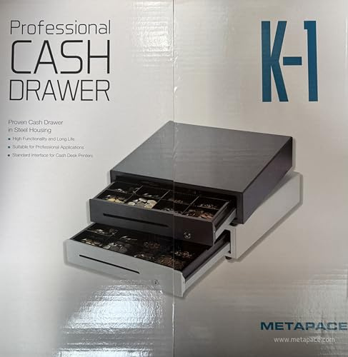 Metapace K-1 Kassenschublade mit 8 Münz-, 6 Scheinfächer, 1 Scheckfach; Stahlgehäuse | SimplyPOS