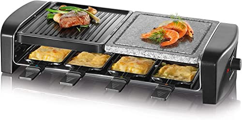 Severin RG 9640 Raclette-Grill mit Naturgrillstein, schwarz