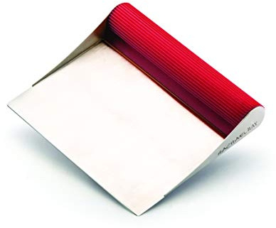 Rachael Ray Tools and Gadgets Stainless Steel Pastry Scraper / Bench Scrape / Kitchen Tool for Baking and Cooking / Dishwasher Safe, Red