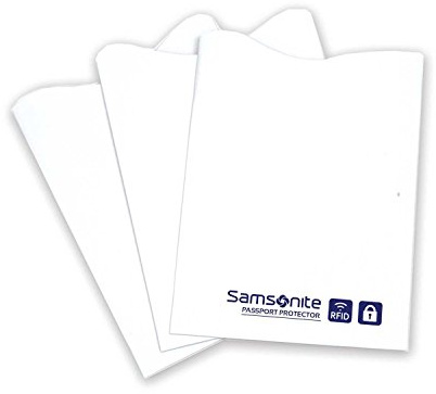 Samsonite 3-Pack Credit Card RFID Sleeves, White, One Size
