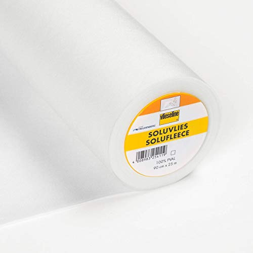 Stoffe Werning Vlieseline Soluvlies 321 Water Soluble 100% Polyvinyl Alcohol 90cm Width Embroidery Stabilizer White Patchwork Solid