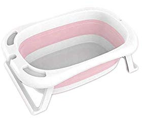 Bañera plegable para un niño, plegable para bebés, ahorra espacio, cómoda de usar (rosa)