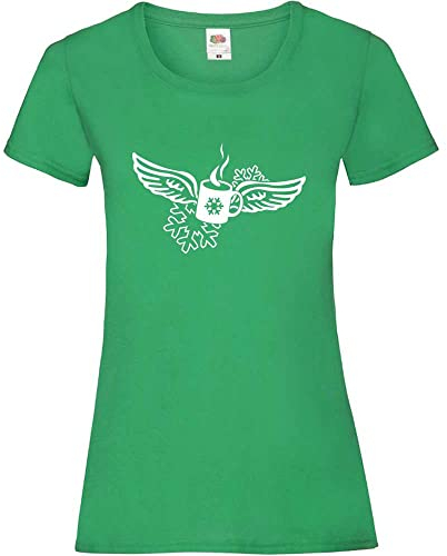 Tasse à vin chaud avec ailes d'ange pour femme, vert, XXL