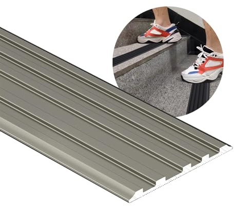 Bande Antidérapante Escalier Baguette De Finition, Réducteur Imperméable Antidérapant Pour Intérieur Extérieur Pente, Nez De Marche Profilé D'escalier, Aluminium Anodisé Bande De Transition Sol