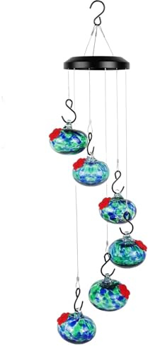 Distributore di mangime per uccelli, da giardino, a forma di colibrì, per esterni, per colibrì, a prova di perdite, con protezione per api, decorazione da giardino