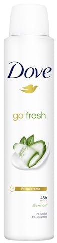 Dove Deodorant-Spray go fresh Gurkenduft Deo mit 0% Aluminiumsalzen schützt 48 Stunden vor Körpergeruch 200 ml 6 Stück
