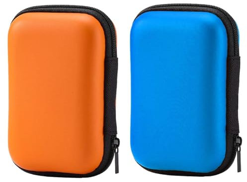 Tcnzdy 2 Stück Spielkarten Box, Aufbewahrungsbox für Spielkarten Kartenspiele, 11.5 * 8 * 4cm schützt Karten vor Feuchtigkeit und Staub, Karten Box Geeignet für Outdoor-Aktivitäten(Orange Blau)