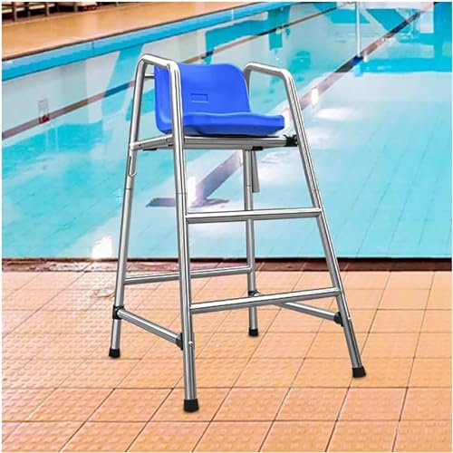 SAFWELAU Taburete alto Escalera de Seguridad Salvavidas/Tumbonas al aire libre, 120 cm/150 cm/180 cm de alto Desmontable Silla elevada de acero inoxidable para piscina Patio playa lago, Pasar por alto