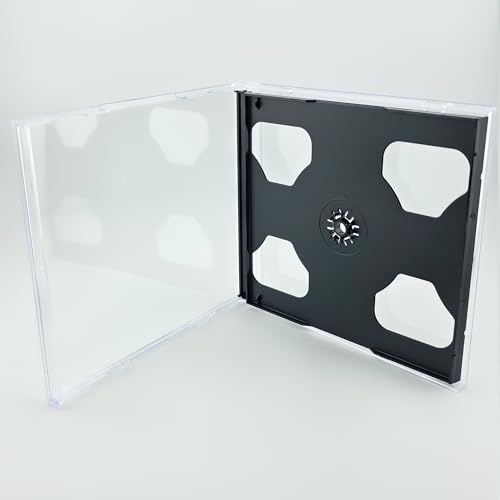 RIVERMEDIA 10 X Premium Double CD Jewel Cases with Black Tray 10.4mm Spine Pre-Assembled (18872)