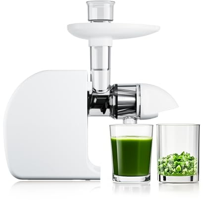 MegaWise Cold Press Slow Masticating Juicer – Quiet Cold Press Technology, Dual-Speed Modes, High-Yield Fruit & Vegetable Extractor, Quick-Clean Parts, White