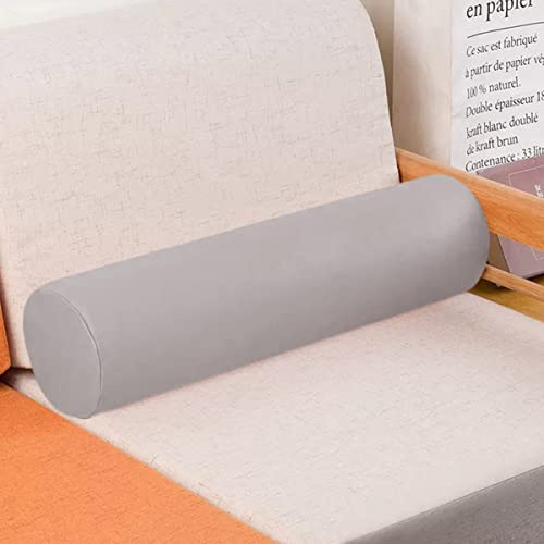 Cojín cilíndrico redondo resistente al agua, almohada suave de apoyo para sofá, reposabrazos, soporte lumbar para sofá, cama, coche y oficina, color negro, 15 x 150 cm