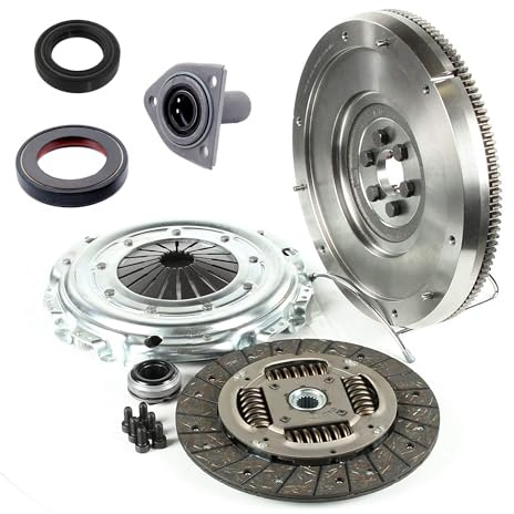 Partsline Kit embrayage complet avec volant moteur rigide + butée + guide + fourchette + vis turbo compatible moteurs 1.6 HDi 90/110 équivalent à 0532P5, 9677263580