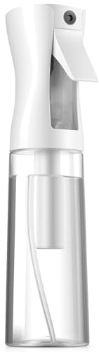 Botella pulverizadora de agua continua, para el pelo y el agua para peinado, limpieza, a prueba de fugas con fina pulverización, botella recargable para cabello, plantas, hogar y viajes, color blanco