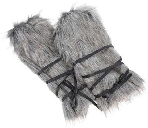 NIYANGLE 2 Pièces Jambières Viking pour Homme Chauffe Jambes Moelleux et Confortables Accessoires Cosplay Médiéval Hiver Style Vintage Pour et Carnaval
