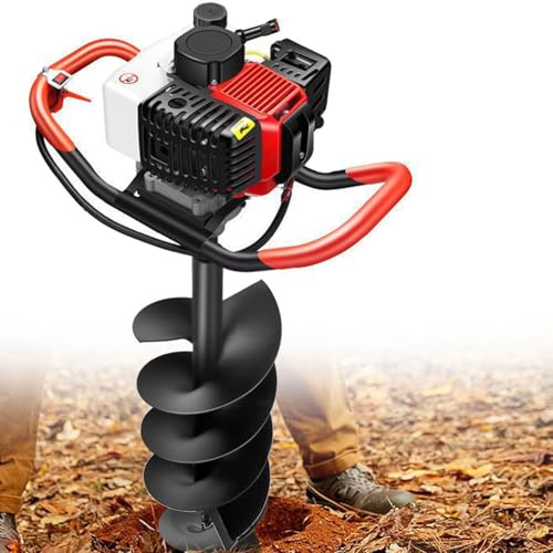Qiang Mototrivella/Trivella a Scoppio 199cc 4 Tempi, Trapano a Terra a Benzina ad Alta Potenza, per Giardinaggio, Recinzioni, Excavazione Fori, Orti e Utilizzo Domestico e Professionale 10cm