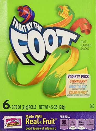 Fruit by the Foot Fruit By The Foot Variety Pack (Strawberry, Berry Tie Dye, Color by The Foot, 6Count Rolls (Pack of 2)