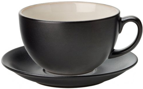 Utopia Tableware Utopia Barista Cappuccino Cup & Saucer Almond 12oz / 340ml | Porcelain Cups & Saucers