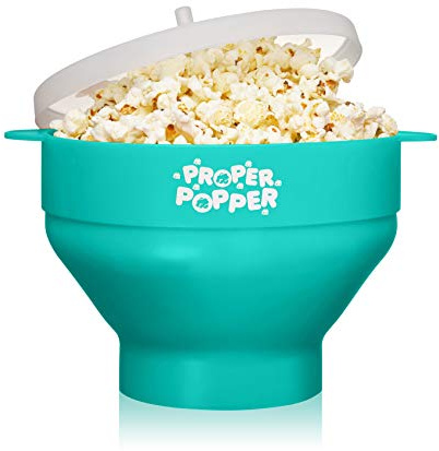D. The Original Proper Popper Microwave Popcorn Popper, Silicone Popcorn Maker, Collapsible Bowl BPA Free & Dishwasher Safe - (Aqua)