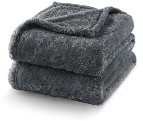 Exclusivo Mezcla Plaid Couverture Polaire Peluche Extra Large, Moelleuse et Chaude, pour Canapé ou Lit, Toutes Les Saisons, 170x230 CM, Gris