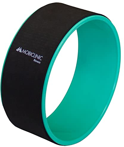 Mobiclinic®, Yoga rad, Europäische marke, Mehr dehnbarkeit und ausdauer, 30 x 13 cm, Anti-rutsch, Multifunktional, Leicht waschbar, Schwarz türkis
