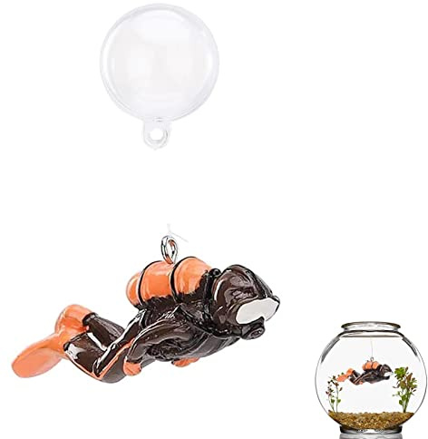 Qihuyi Decorazioni galleggianti per Acquario subacqueo - Decorazione per Acquario subacqueo in Resina Divertente, per acquari galleggianti per Tutti i Tipi di acquari e Pesci