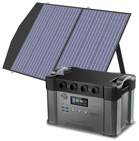 ALLPOWERS S2000 Pro Tragbares Powerstation mit 100W Faltbares Solarpanel 1451Wh 2400W AKKU Solargenerator Mobiler Stromspeicher Power Station(4000W Spitzenwert) für Home Notfall Camping RV Reise