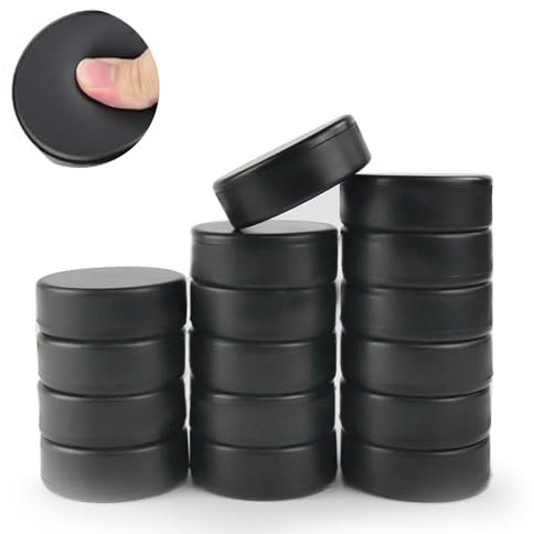 EliphonTowne Set da 16 dischi da hockey su ghiaccio, 7,6 x 7,6 x 2,5 cm, dimensioni standard, per hockey su stagno o sulla pista di pattinaggio, per pratica e allenamento classico, adatto per