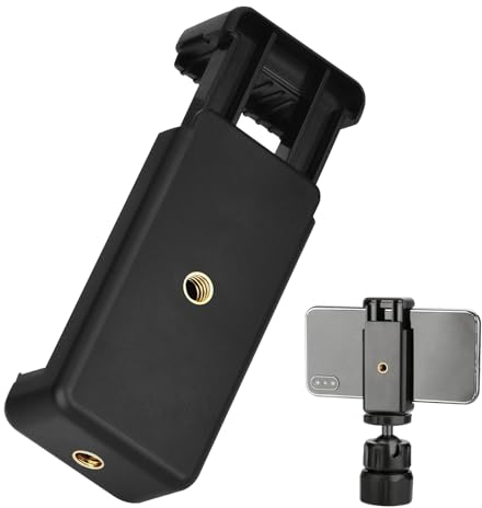 2 Pièces Monopied Universel Adaptateur pour Trépied Support pour Téléphone Intelligent pour Smartphone, (Monture à vis), Portable Extensible pour Monopode et Selfie Stick, Pince réglable, Noir