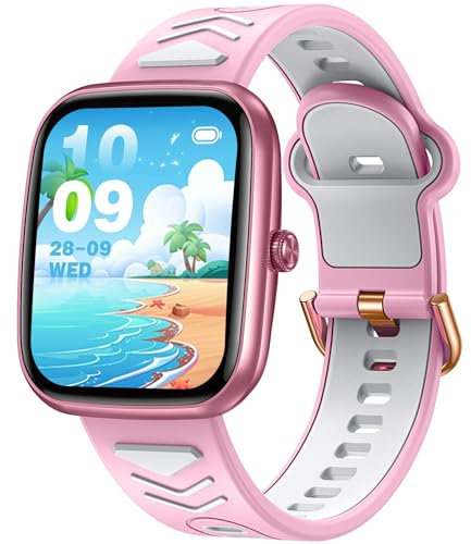 Montre Connectée pour Enfant Fille Garcon: Smart Watch avec Appel Bluetooth Tracker D'activité Bracelet Intelligent avec Podometre Moniteur Sommeil Réveil au Poignet Smartwatch Compatible Android iOS